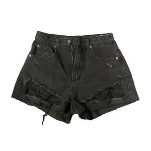 PrettyLittleThing Destroyed Black Denim Shorts! Never Worn